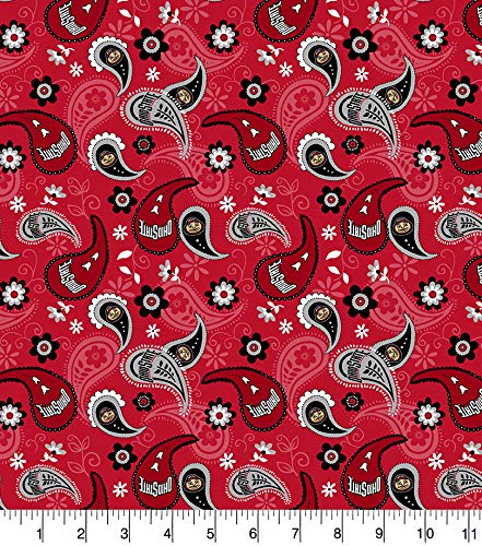 Ohio State University Cotton Fabric with Paisley Design