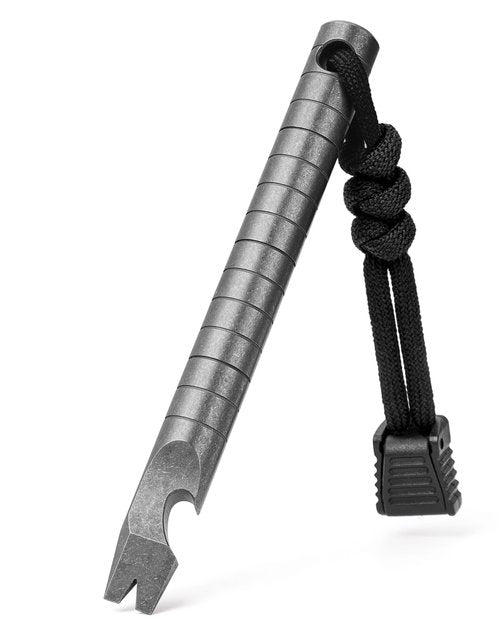 TISUR Titanium Pocket Pry Bar，EDC Keychain Carabiner Multitool Prybar Outdoor Tool Heavy Duty,Key Chain Gadgets for Men (1pc Ti Pry Bar Sliver)