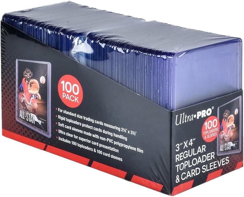 Ultra PRO 3x4 Inch Card Toploaders & Sleeves Bundle for Trading Cards
