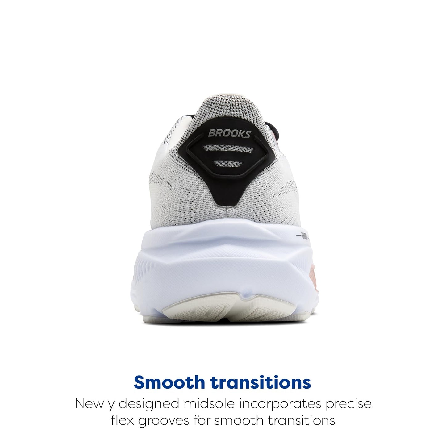 Brooks Women’s Ghost 17 Neutral Running Shoe - White/Black/Rose Gold - 7 Medium