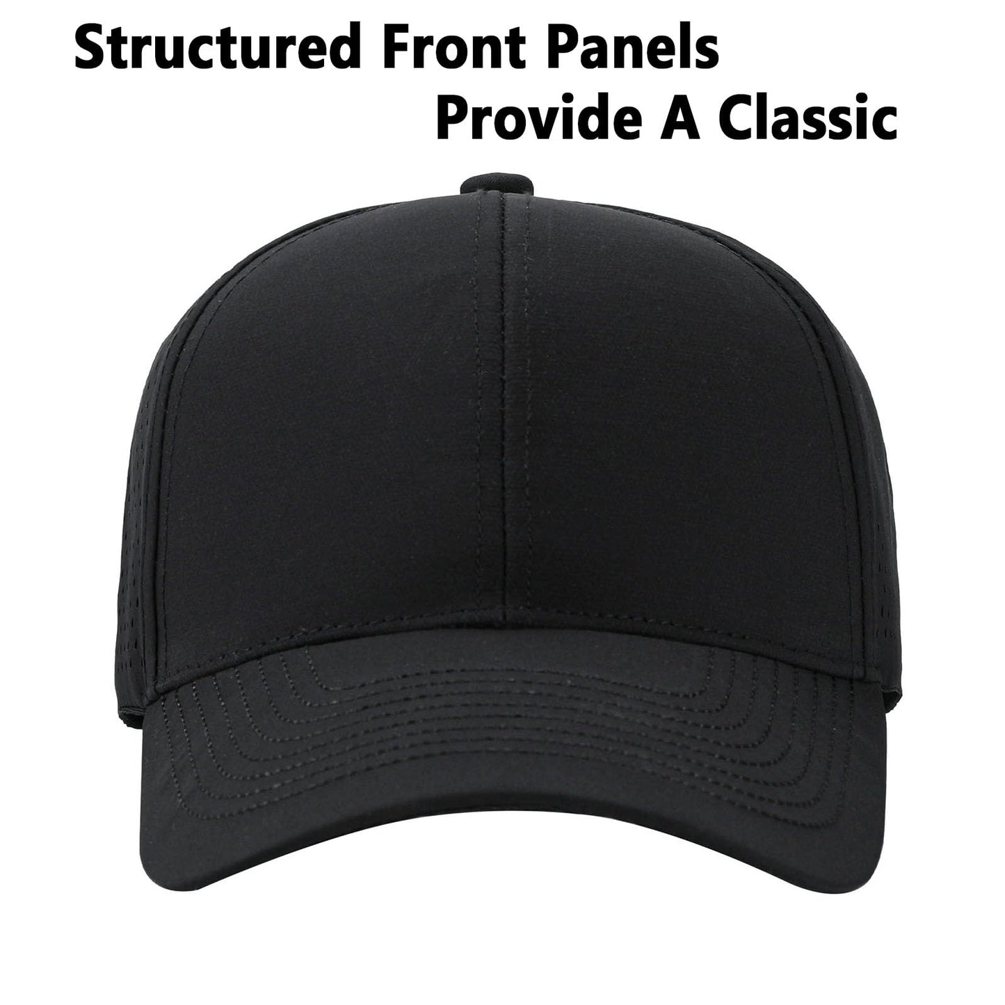 LIRUHOXA Trucker Hats for Men & Women Snapback Hat, Quick Dry Mesh Baseball Cap for Workouts Running Sports Golf Hiking Black