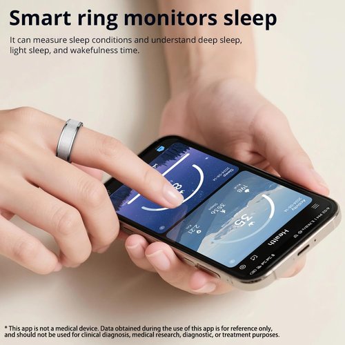 COLMI R10 Smart Ring, Smart Health Ring for Women, Features Heart Rate, Blood Oxygen, Sleep Monitoring, Pedometer, and Fitness Tracker, No Subscription Fee. (Silver, 8#)
