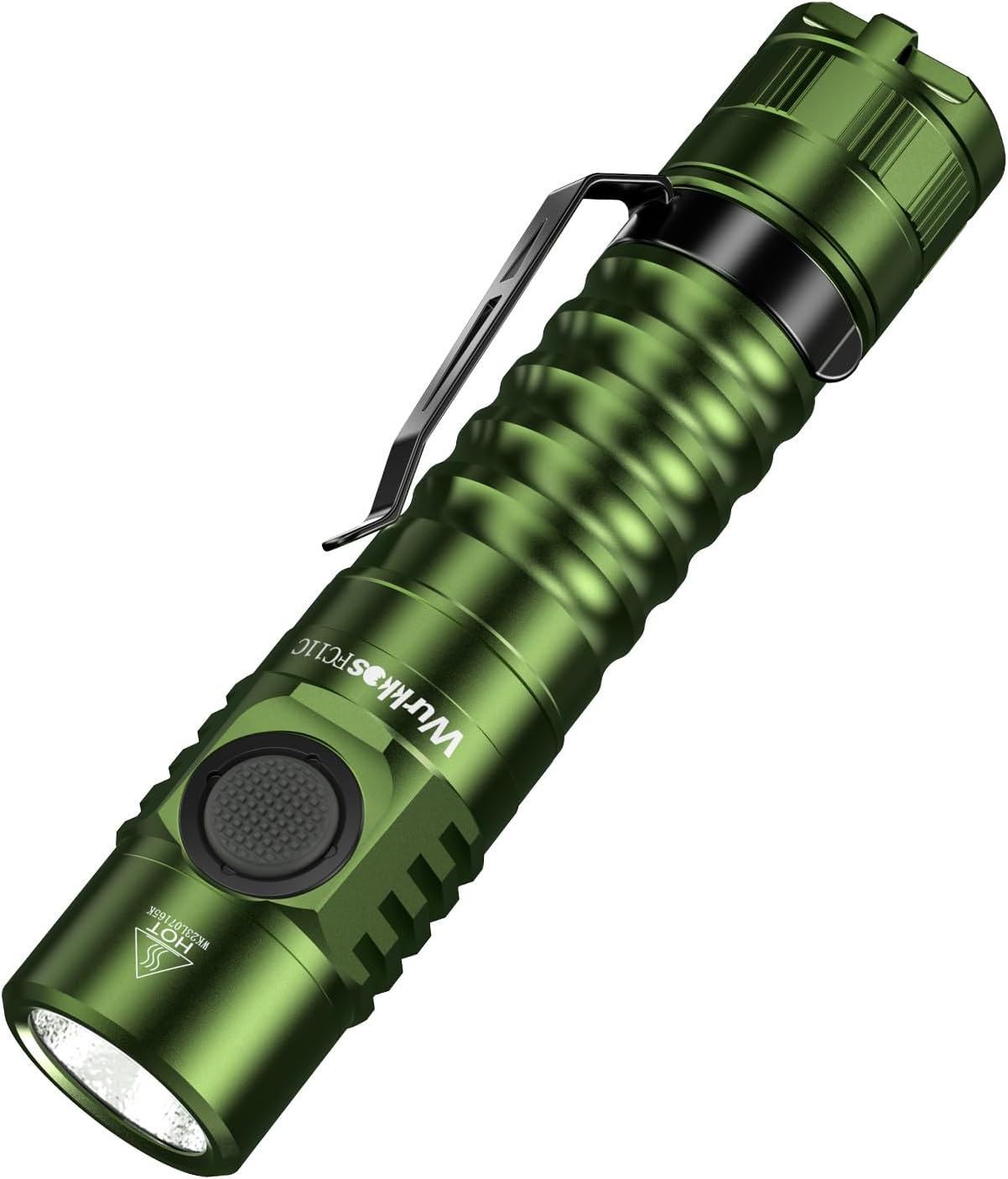 Wurkkos FC11C LED Flashlight - Rechargeable EDC Light with 1200 Lumen, IP68 Waterproof, 155M Beam - Green 5000K