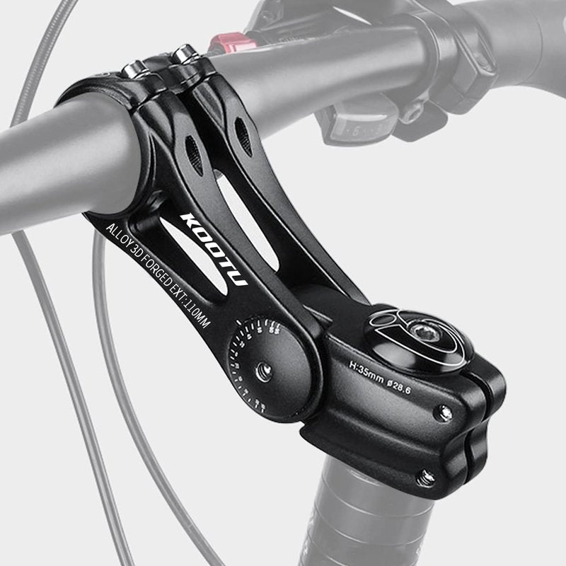 KOOTU Adjustable Bike Stem, 28.6mm / 31.8mm Bike Handlebar Extender ±85 Degree Aluminum Alloy Bicycle Stem Riser for Mountain Bike Road Bike BMX MTB(90mm)
