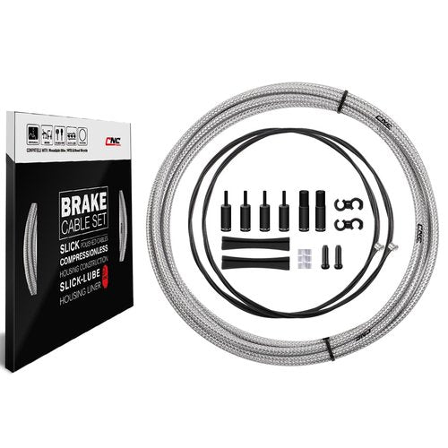CNC Mountain Bike Brake Cable Kit,Bicycle Brake Cable Housing Coated Braided & Teflon Inner line For MTB（Black/Gold/Silver/Titanium silver）
