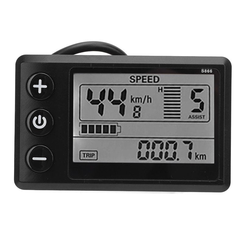 BTSEURY Electric Scooter LCD Display Meter, Electric Cycling Panel S866 24V 36V 48V 60V 6 Pin Water Display Control Panel for Electric Scooter Accessories