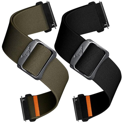 E ECSEM Nylon Bands Compatible with Carbinox X-Ranger/Vesta/Blaze Round/Blaze S, Replacement Adjustable Sport Breathable Trail Loop+Alpine Loop Band Wristbands for Carbinox Smartwatch (Black&Green)