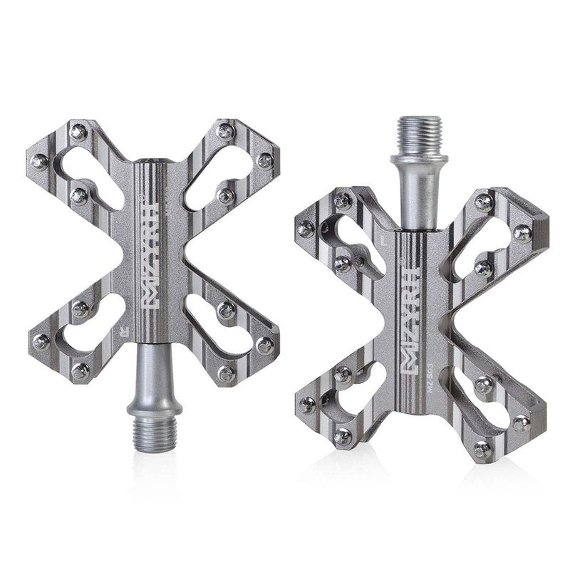 ThinkTop 3 Bearing Ultralight MTB BMX Road Mountain Bike Pedals Platform Flat Aluminum Sealed Ever Lubricate Bearing Axle 9/16 Inch,Gray