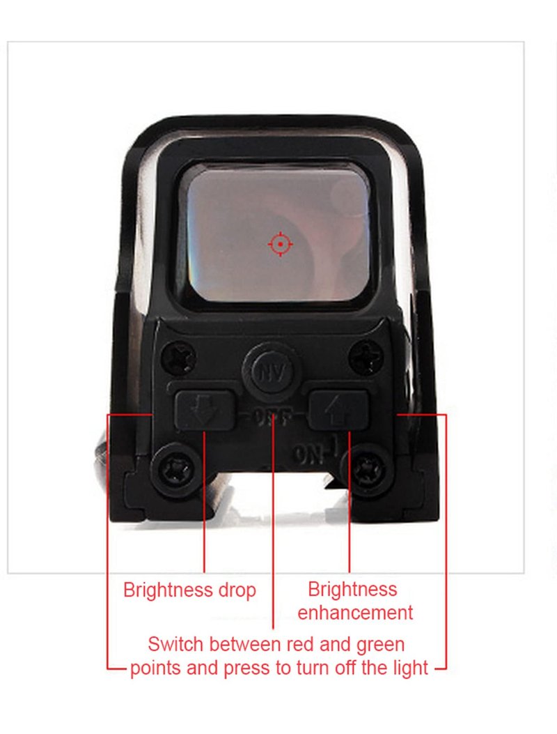 553 Holographic Sight,Red Dot Sight for Metal Green & Red Dot Sight Scope,Outdoor Tactical 20 mm Rail Mount