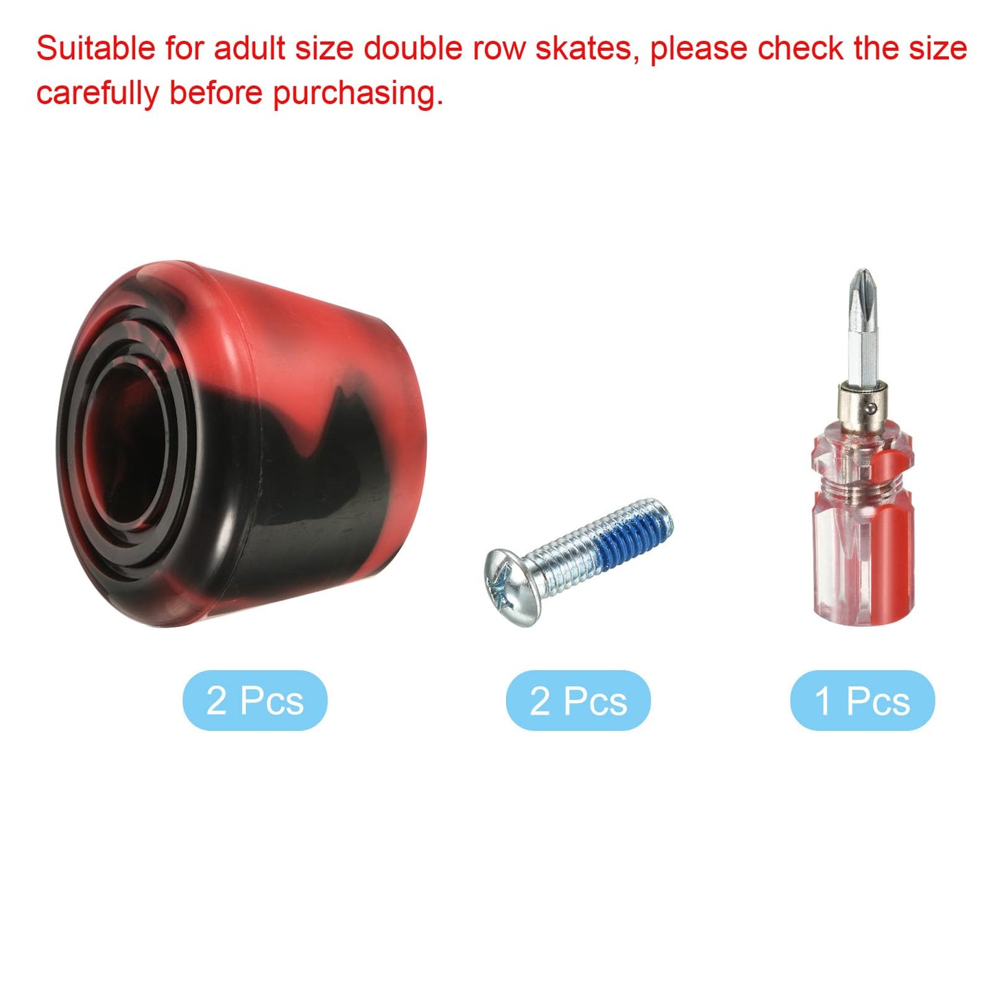 PATIKIL Roller Skate Toe Stops with Screwdriver, 1 Pair 82A Rubber Brake Stoppers Block for Roller Skate Accessories Replacement, Mixed Black Red