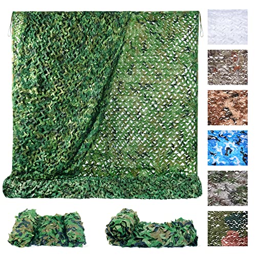 Sposuit Woodland Camo Netting 16ft x 16ft - Military & Hunting Camouflage Net for Hunting, Camping, Party Decorations