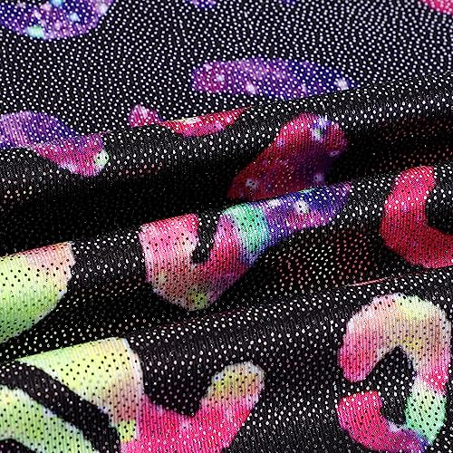 Sleeveless Sparkly Leotard for Girls - Black Leopard, 2-3T
