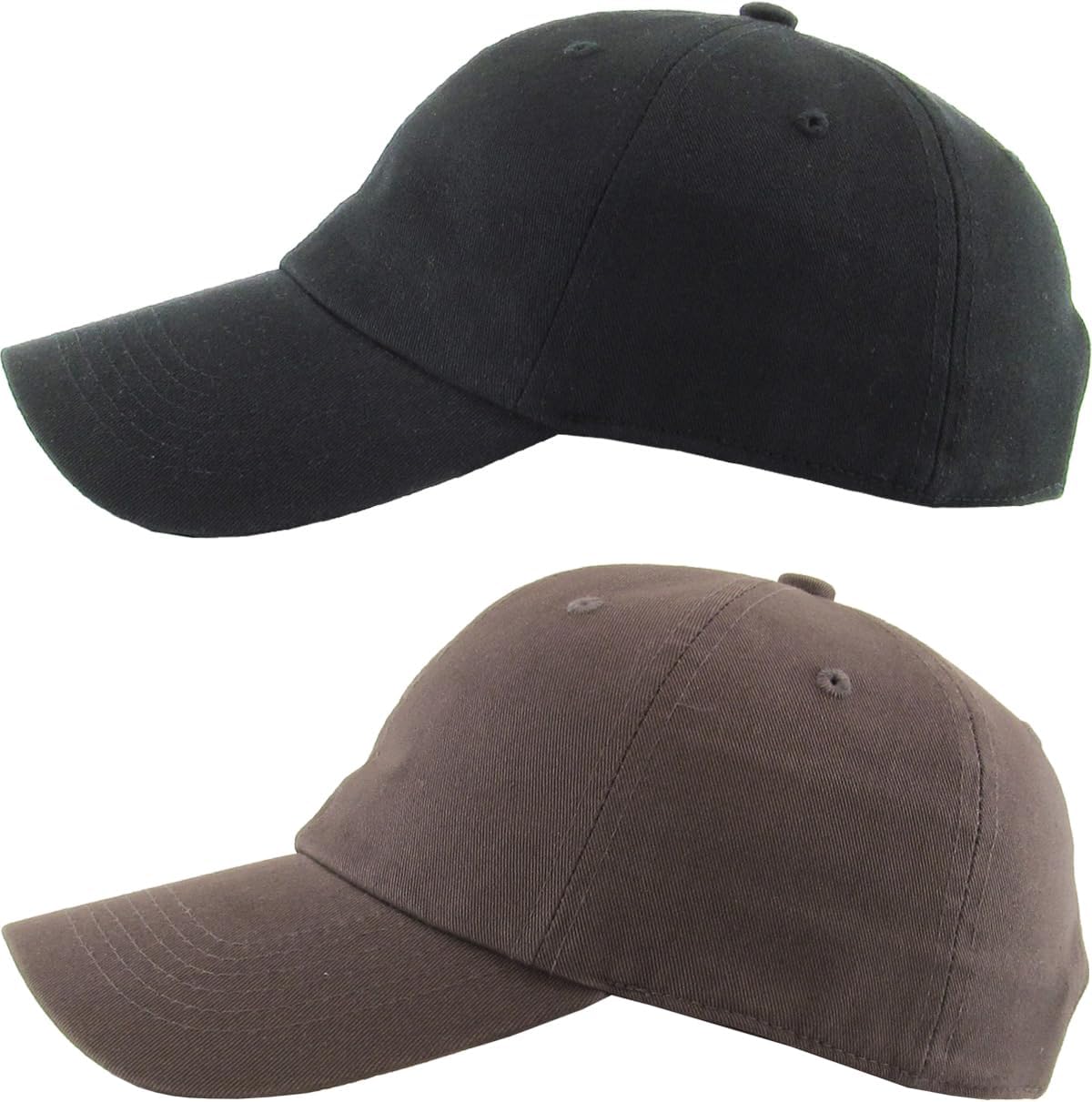 KBETHOS Classic Low Profile Cotton Baseball Cap - Adjustable Unconstructed Dad Hat | Black & Dark Gray