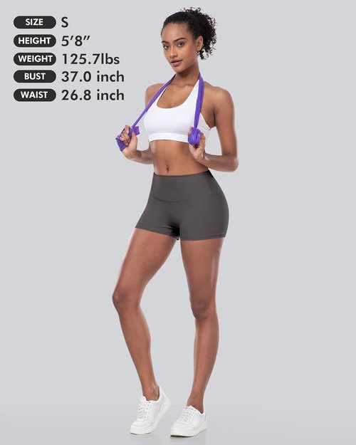 CHRLEISURE High Waisted Biker Shorts - Soft Spandex Yoga Shorts for Women | Comfortable Workout Fit