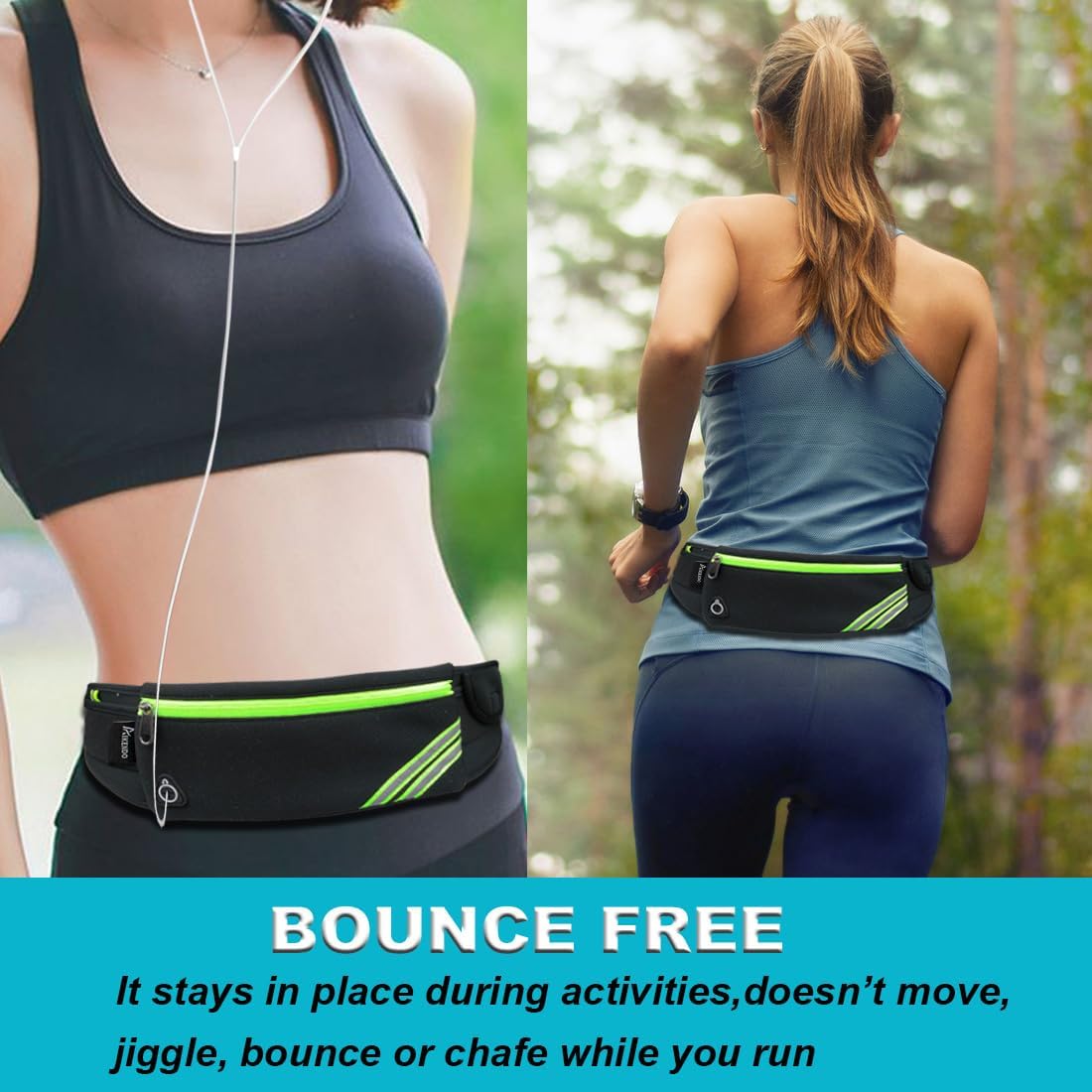 Skiennix Slim Running Belt - Reflective Waist Pack for Hiking & Cycling | Jogging Pouch for Money & Phone