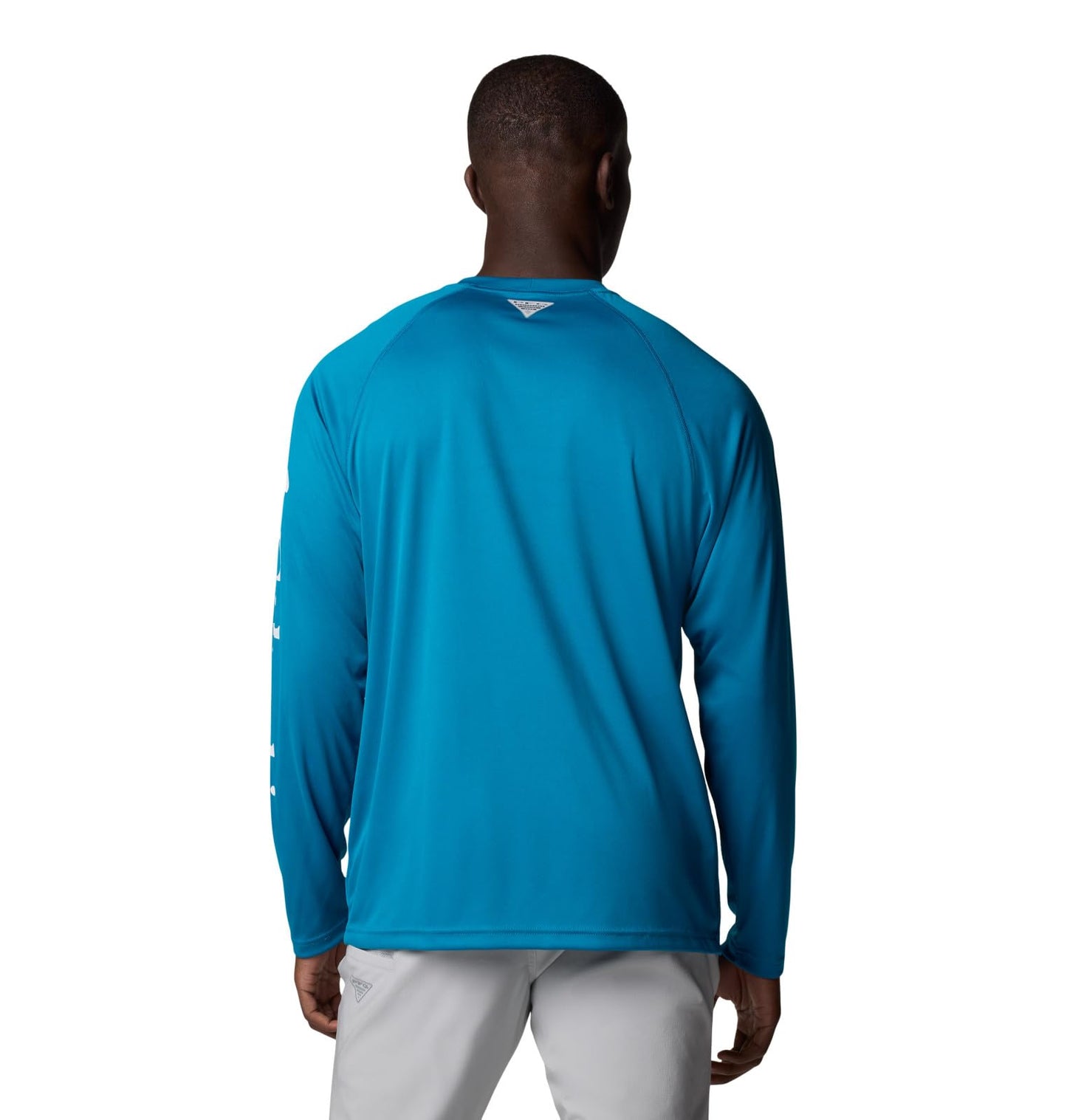 Columbia Men's PFG Terminal Tackle Long Sleeve Fishing Shirt, Blue Echo/White Logo, X-Large Tall