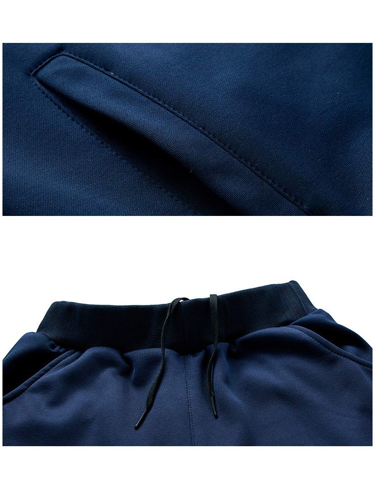 PASOK Men's Casual Tracksuit Long Sleeve Full Zip Running Jogging Sweatsuit Athletic Sports Set Black M