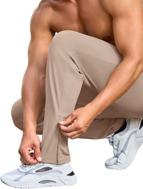 Auxo Men’s Jogger Pants - Ergonomic Athletic Track & Training Pants with Ankle Zippers