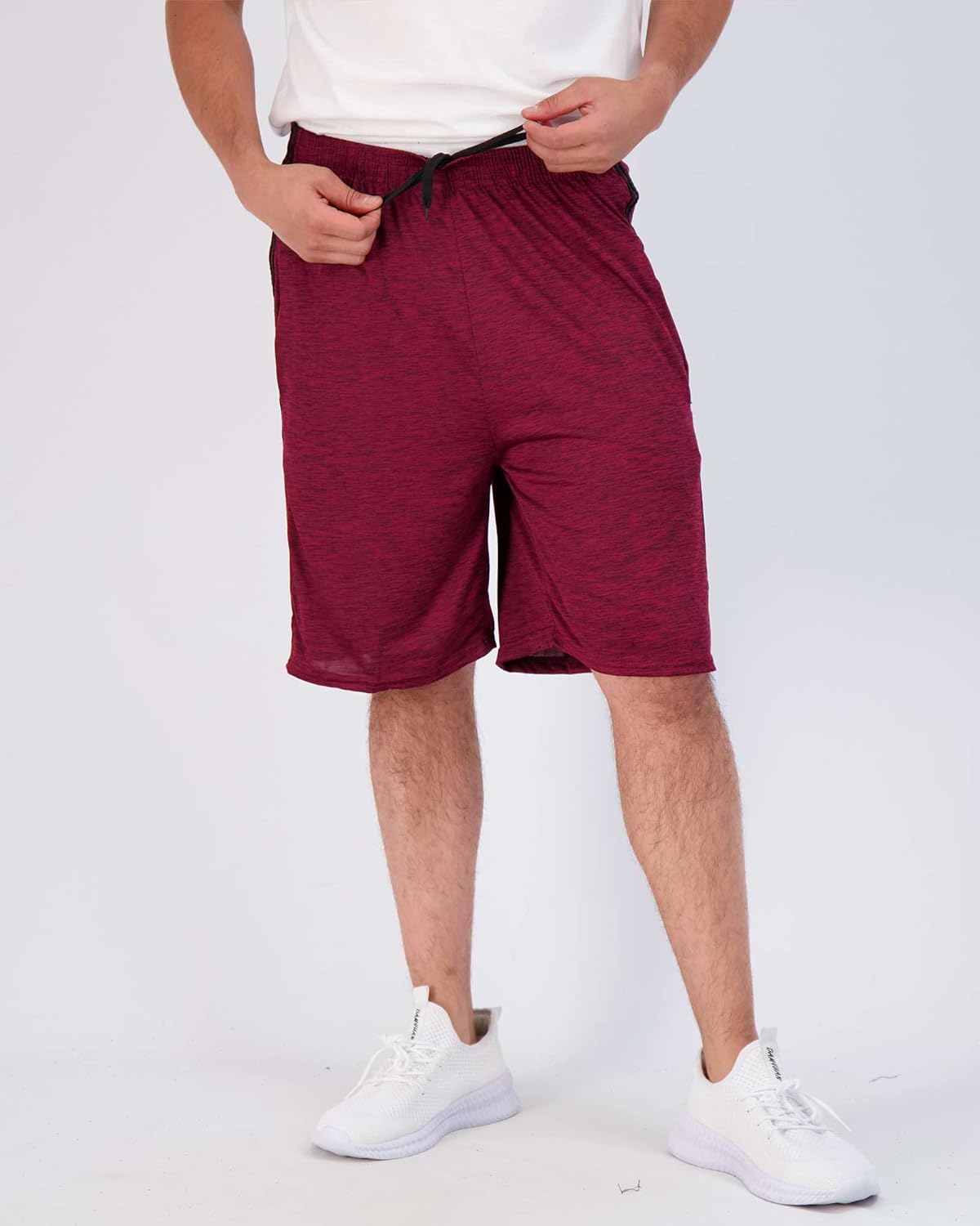 Real Essentials Men's Dry-Fit Shorts - 9" Athletic Gym & Workout Shorts with Pockets | Casual & Basketball