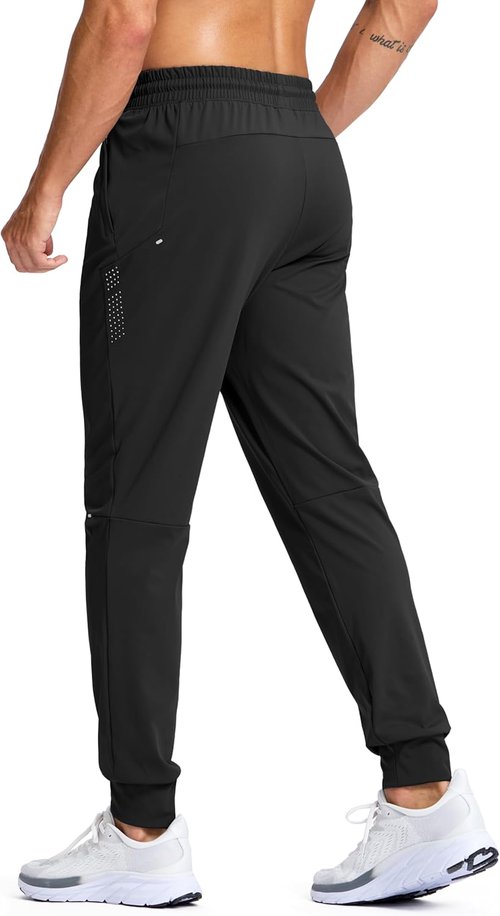 G Gradual Men's Joggers - Athletic Workout Pants with Zipper Pockets | Stretchy Running Sweatpants