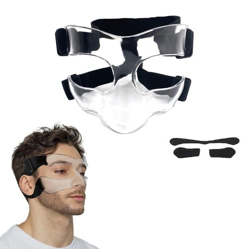 KEDAO Nose Guard for Broken Nose, Adjustable Basketball Face Guard Shield Mask for Children Teenagers Kids, Sports Training Masks Protects Your Nose and Face from Injury for Basketball, Soccer