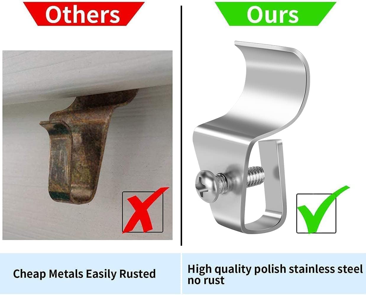 Antimbee Vinyl Siding Clips - 10 Pack Hangers, Upgrade No-Hole Outdoor Camera Mount for Blink, Arlo, Ring - No Damage, No Drilling, Weatherproof 304 Stainless Steel Home Siding Hooks