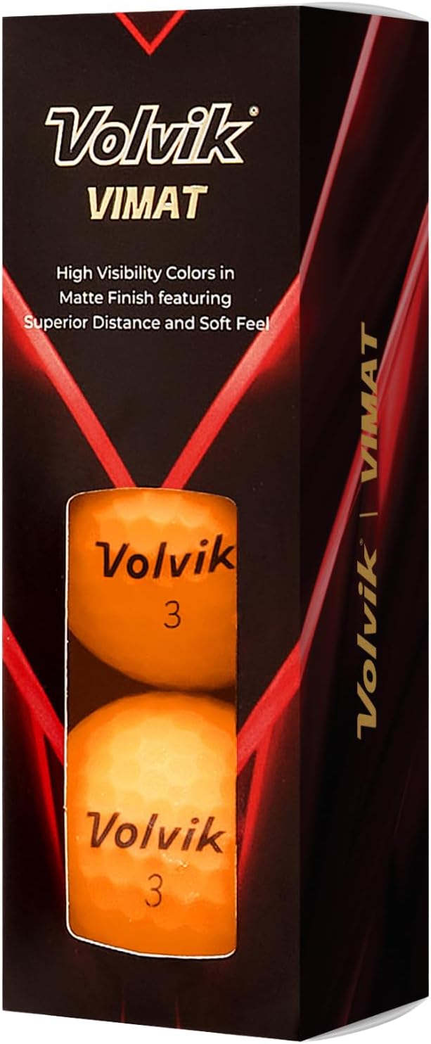 Volvik Vimat Golf Balls - High-Performance Orange Design for Enhanced Distance and Control