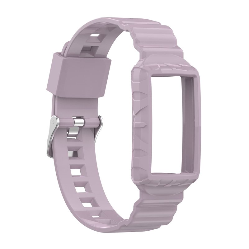 Chofit Case With Band Compatible with Fitbit Charge 5/4/3, Shockproof Rugged Band Strap for Fitbit Charge 5 with Bumper Case Cover - Men Women (Pink, Purple, Green)