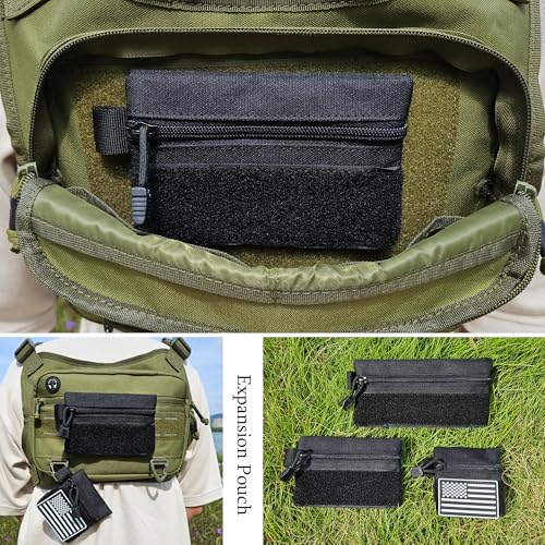 3-Piece Tactical Zipper Pouch Set with US Patches & D-Ring Clips for EDC, Travel & Outdoor
