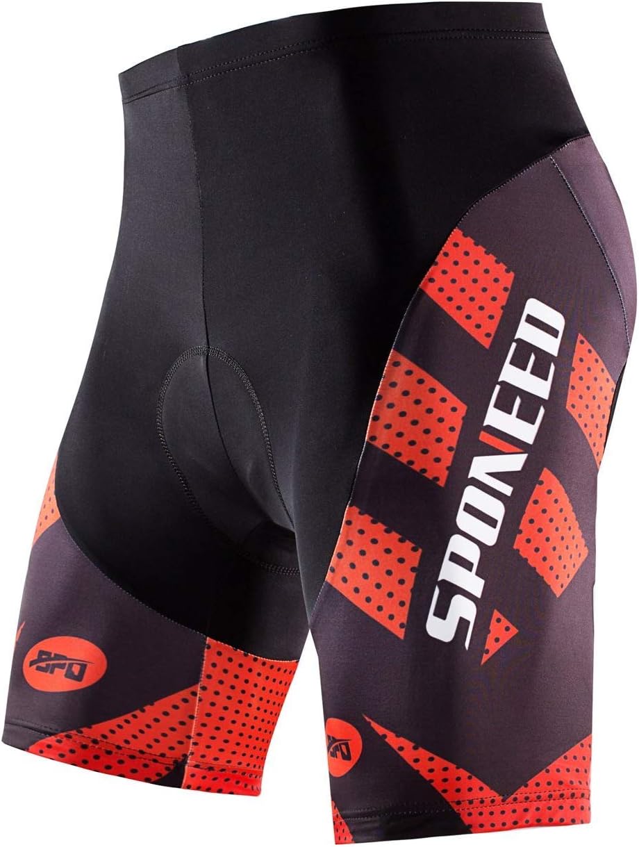 Sponeed Men's Cycling Shorts - Padded Bike Riding Tights for Ultimate Comfort | Black, Size M-XXL
