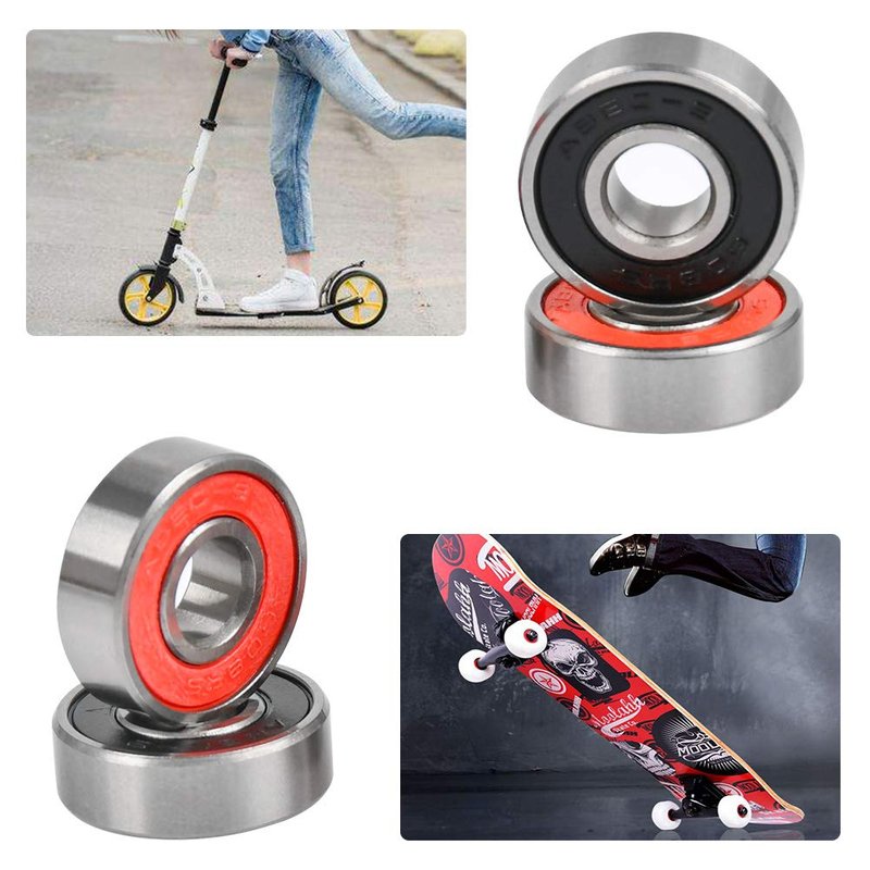 TIMESETL 20 Pack 608-2RS Ball Bearings, Double Rubber Sealed Miniature Deep Groove 608RS Bearings for Skateboards, Inline Skates, Scooters, Roller Blade Skates, 8 x 22 x 7mm