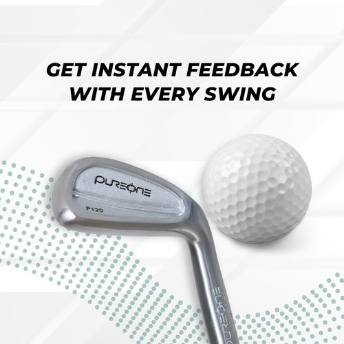PureOne PureStrike Golf Swing Training Aid Club – Smaller Clubface for Better Ball-Striking & Instant Feedback | Swing Trainer to Improve Accuracy & Consistency