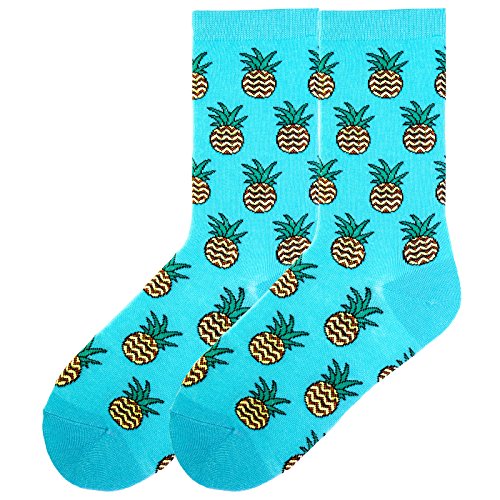 K. Bell Pineapples Teal American Flag Crew Socks 1-Pack - Women