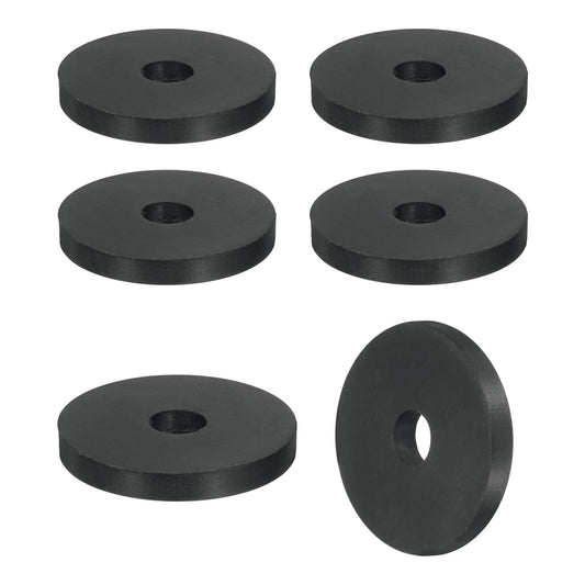 uxcell 6Pcs Thick Rubber Spacer, 2 Inch OD x 1/2 Inch ID x 1/4 Inch Thickness Round Rubber Bushings Anti Vibration Flat Spacer Washers for Home Industrial Machinery