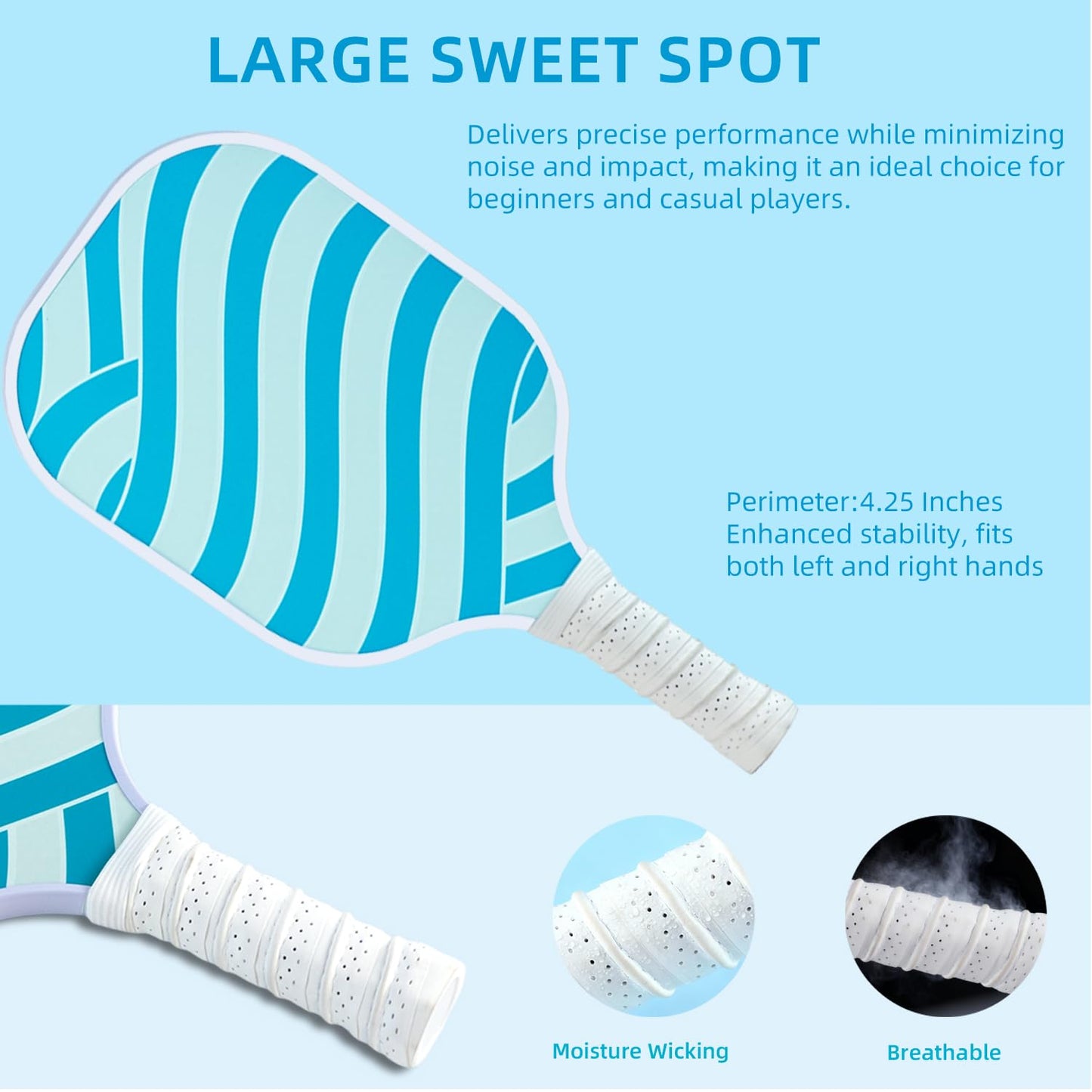 Pickleball Paddles Set of 2- USAPA Fiber Face & Polymer Honeycomb Core Pickleball Set with Include Indoor/OutdoorBalls|Grip Tapes|Backpack, Pickle Ball Paddle for Men and Women Beginners