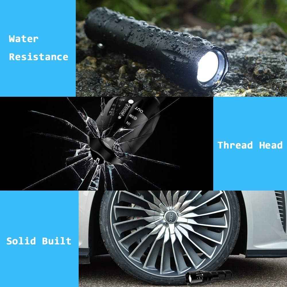 GaiGaiMall Military Grade High Lumen Flashlight Tactical LED Torch Flash Light Zoomable with 5 Light Modes，2-Pack