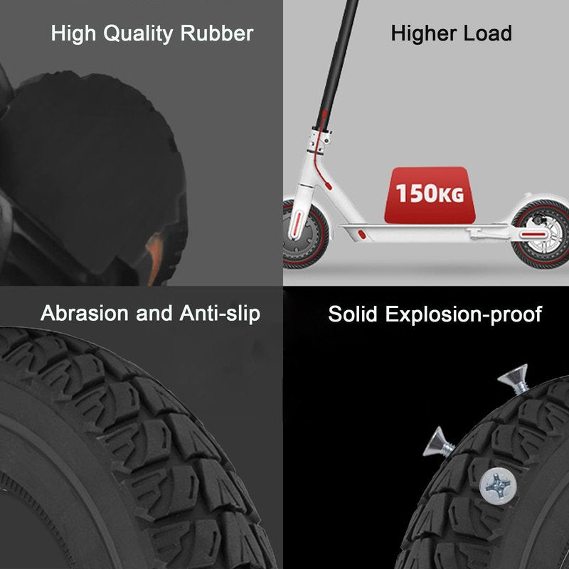 2PCS 10X2 Solid Tire, 10x2.125 Inch Tires Replacement for Gotrax G4 GXL V2 Ninebot Segway F25 F30 F40 F60 D40x Electric Scooter, 50/75-6.1 10x2/54-152 10 Inch Off Road Front Rear Tubeless Tire Wheel