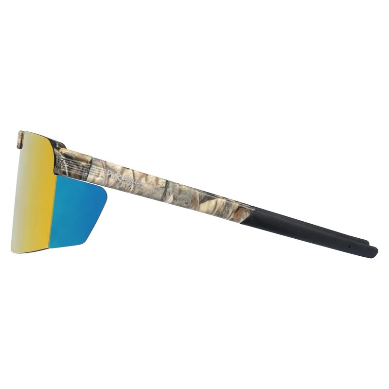 Piranha Eyewear Backcountry Flip Up Shield Sunglasses for Men with Red Mirror Lenses and Peripheral Coverage