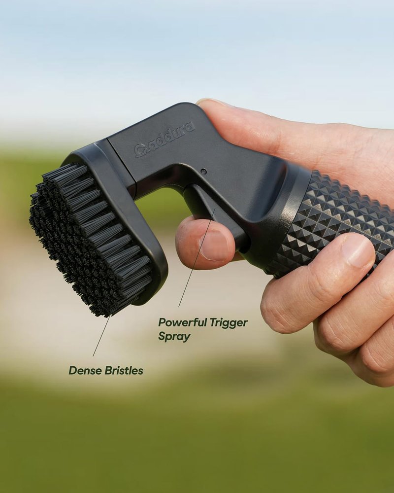 CADDURA Golf Club Cleaner, Heavy-Duty Nylon Bristle Brush Cleaner with 80ml Spray Bottle, Anti-Leak Design and Ergonomic Grip Professional Golf Gift for Men