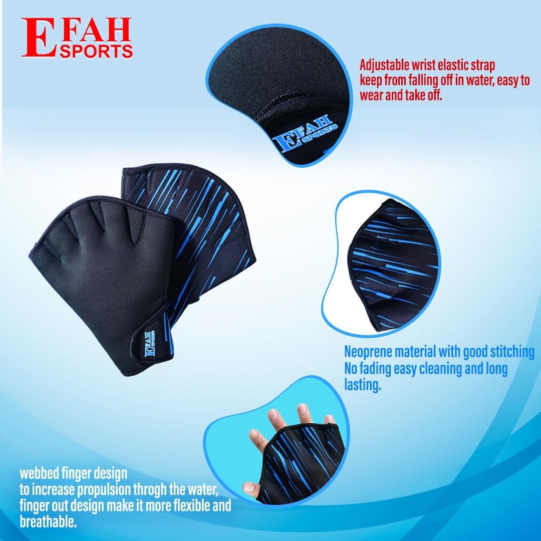 Skiennix Swimming Gloves - Neoprene Webbed Aquatic Training Gloves for Fitness & Water Aerobics