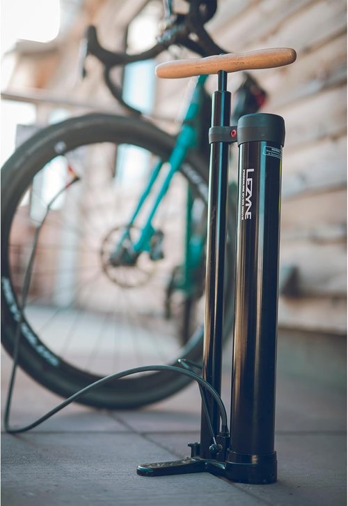 LEZYNE High Volume Tubeless Bike Floor Pump - 220 PSI Air Pump with 2.5" Gauge for Mountain & Gravel Bikes - ABS-1 Pro Chuck