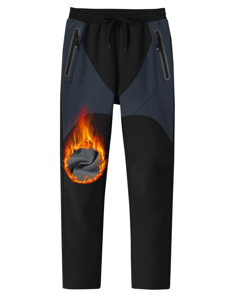 MoFiz Kids Winter Fleece Hiking Insulated Snowboard Pants Kids Girls Waterproof Snow Ski Pants Black 18-20