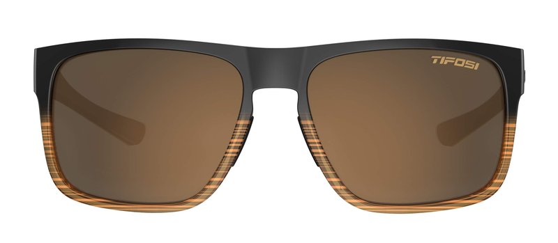 Tifosi Optics Swick Sunglasses Bundle with Case and Eyewear Straps (Brown Fade/Brown)