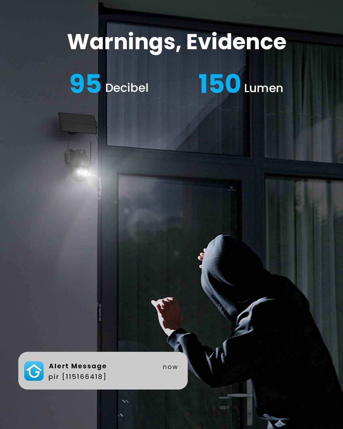 2K Solar Wireless Security Camera - Outdoor Battery-Powered Surveillance with 360° PTZ, Color Night Vision & 2-Way Audio