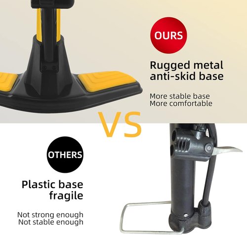 **TOOLITIN Floor Bike Pump - 160 PSI High Pressure with Gauge | Compatible with Presta & Schrader Valves**