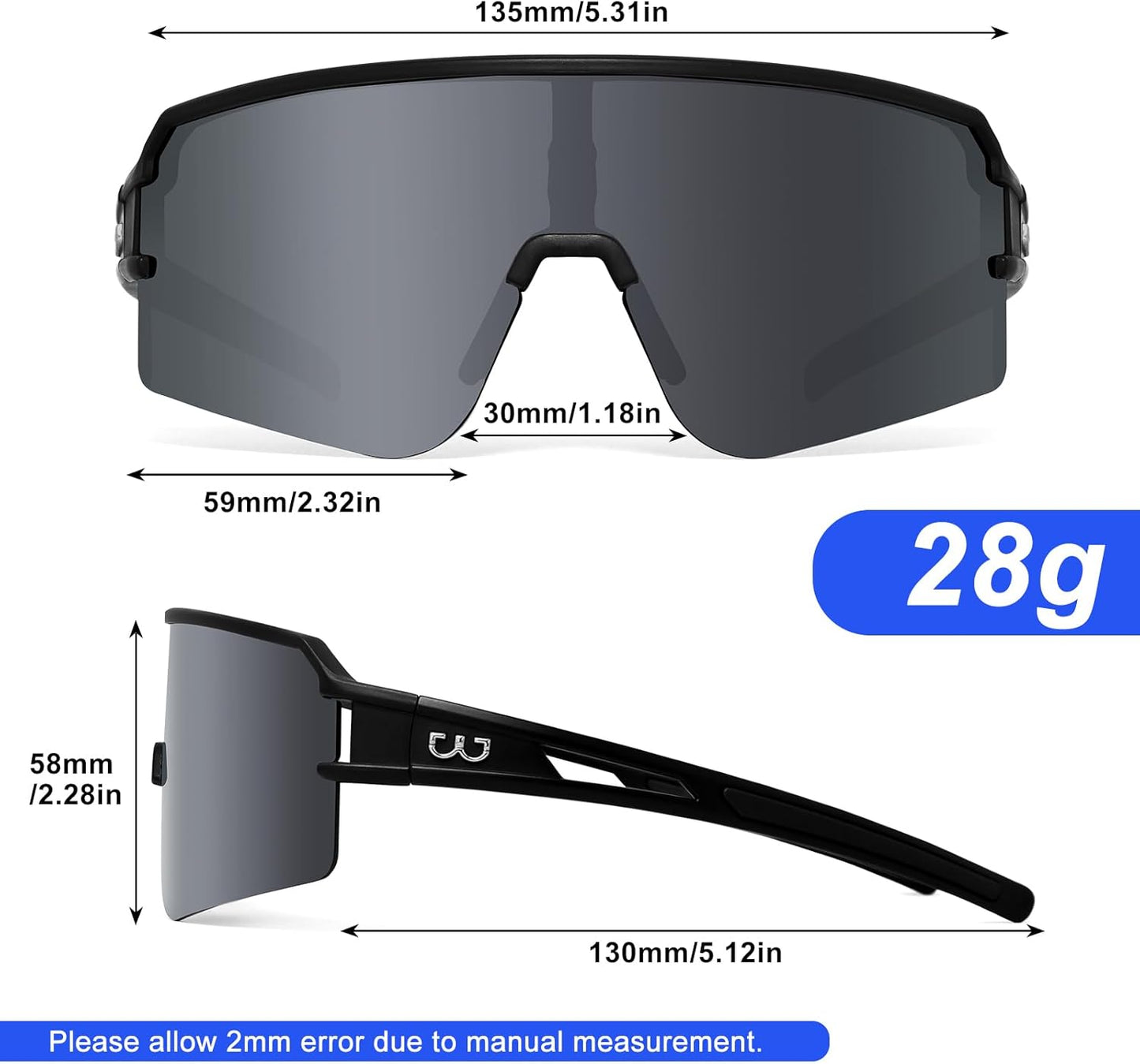 SPOSUNE Polarized Cycling Glasses - UV400 Protection Sports Sunglasses for Men & Women | Ideal for Outdoor Activities