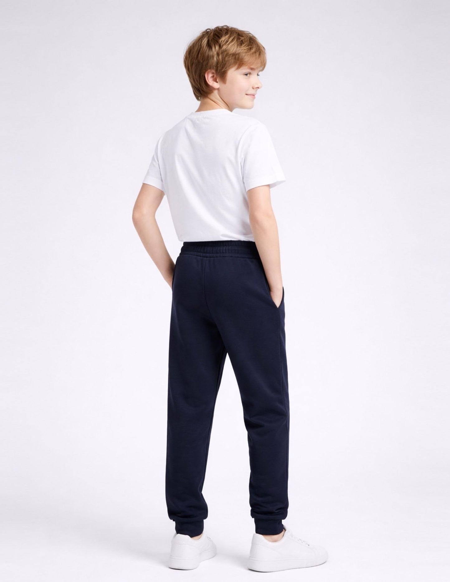 3 Pack Boys Lightweight Jogger Pants, Youth Athletic Sweatpants, Kids Toddlers Clothes Apparel (Set 7, Small) Navy