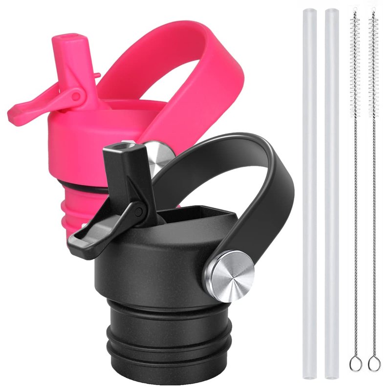 Straw Lid Compatible with Hydro Flask Standard Mouth 18 21 24 oz Compatible with Iron Flask Narrow Mouth 12 16 20 24 32 64 oz,Sports Water Bottle Accessories Replacement Dust Cover Straw Cap