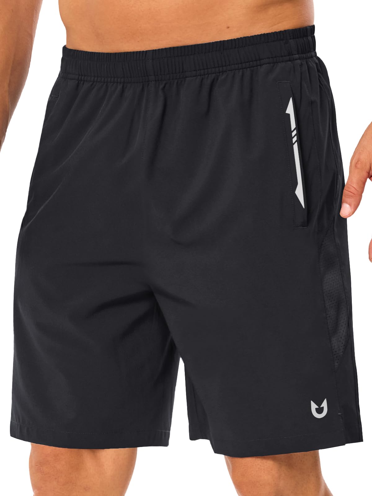 NORTHYARD Men's Running Athletic Shorts 5"/ 7"/ 9" Workout Gym Short Tennis Quick Dry Active Sport Hiking Basketball-9'' Black-L