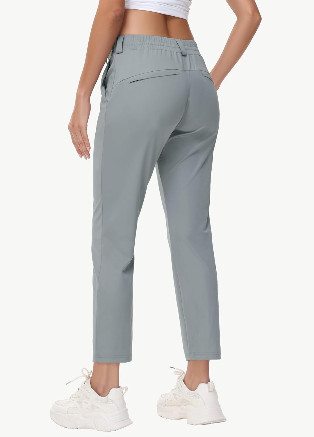 MIVEI Women's Golf Pants - 7/8 Ankle Casual Travel Sweatpants with Belt Loops | UPF50 Nylon Fabric